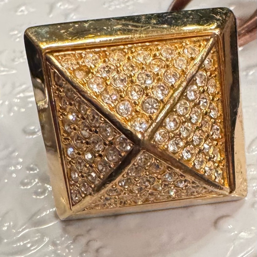 Michael Kors Gold Pyramid Ring with Silver Accents